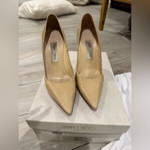 Jimmy Choo Nude Patent Leather Heels